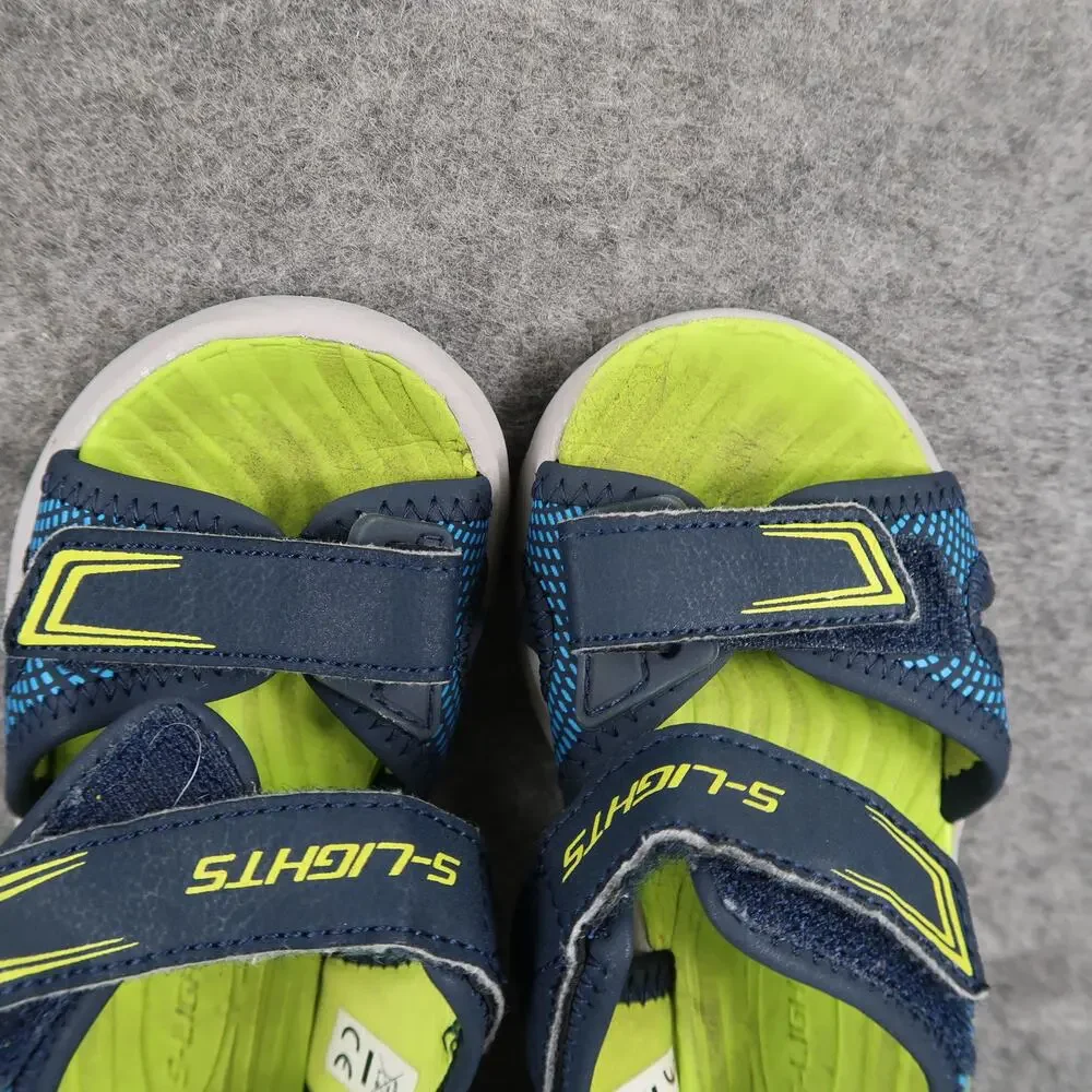 Skechers Shoes Toddler Baby 7 Sandals Adjustable Comfort Casual Kids Blue Green